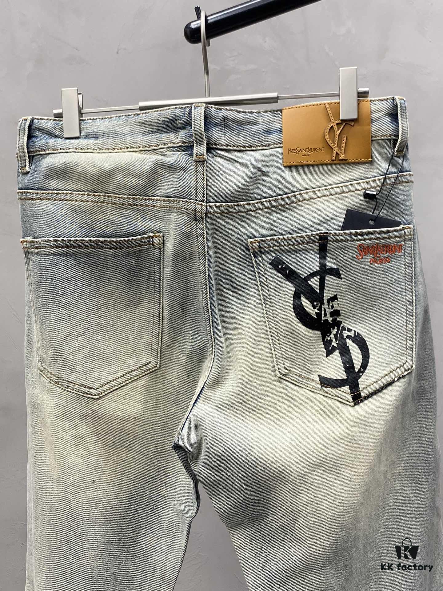 6931a356ccd8ab3d7af978ed SAINT LAURENT YSL Exclusive New Arrival Casual Jeans High-End Version