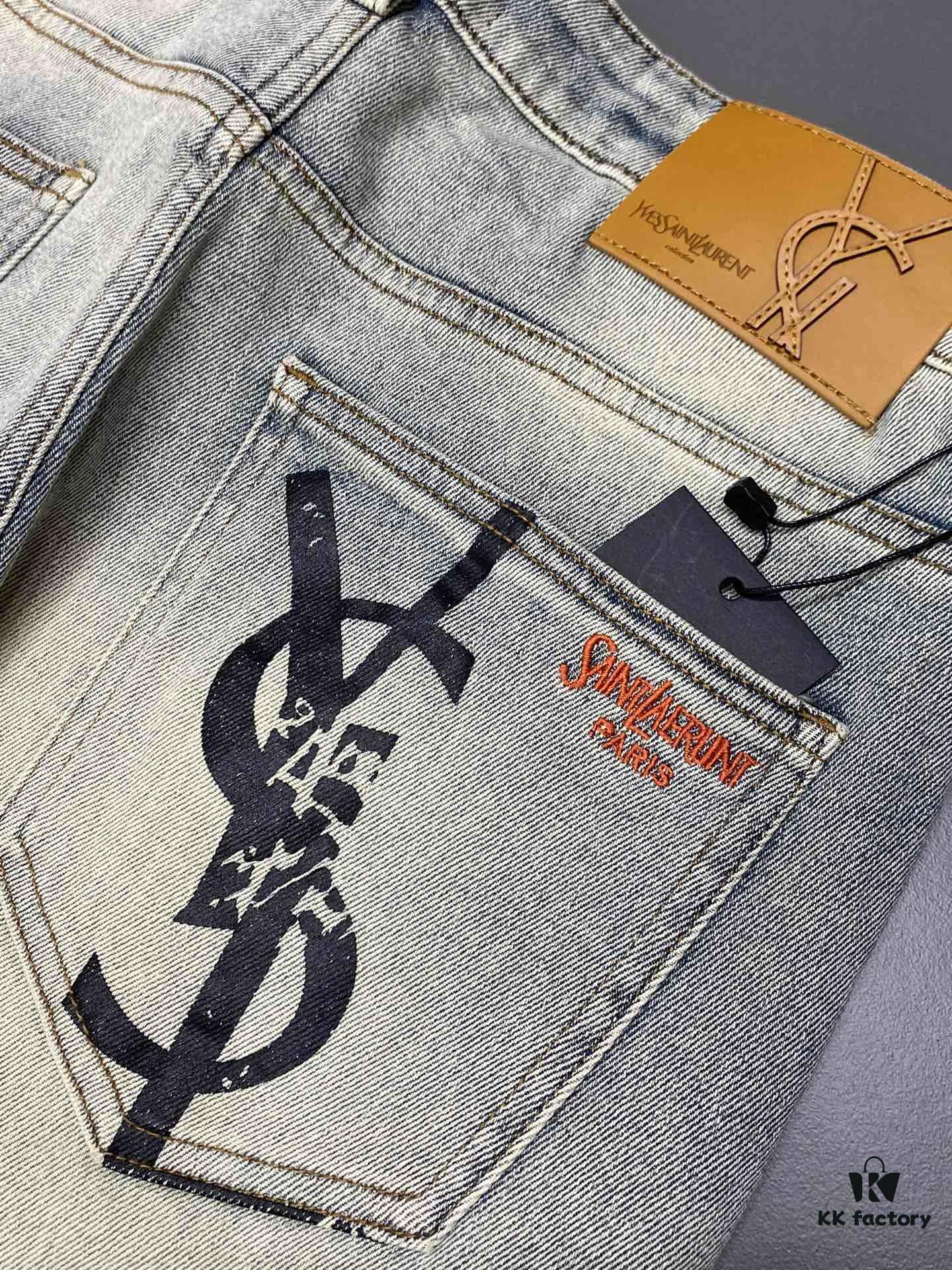 6931a356ccd8ab3d7af978f0 SAINT LAURENT YSL Exclusive New Arrival Casual Jeans High-End Version