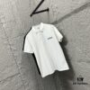 YSL Saint Laurent Short-Sleeve Polo 2025 Spring/Summer New Arrival Minimalist Letter Embroidery Beaded Fabric Unisex Stand-Collar Polo