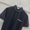 YSL Saint Laurent Short-Sleeve Polo 2025 Spring/Summer New Arrival Minimalist Letter Embroidery Beaded Fabric Unisex Polo Collar