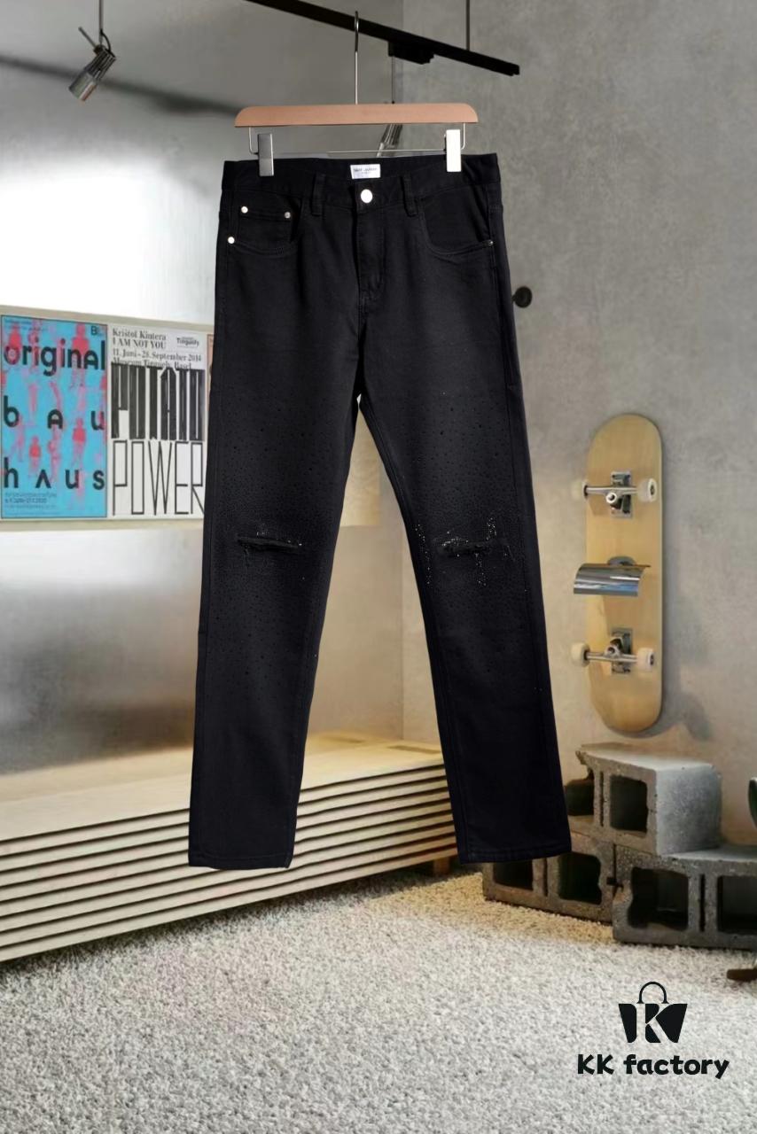 6931a35accd8ab3d7af97937 YSL Saint Laurent Rhinestone Premium Craftsmanship Jeans