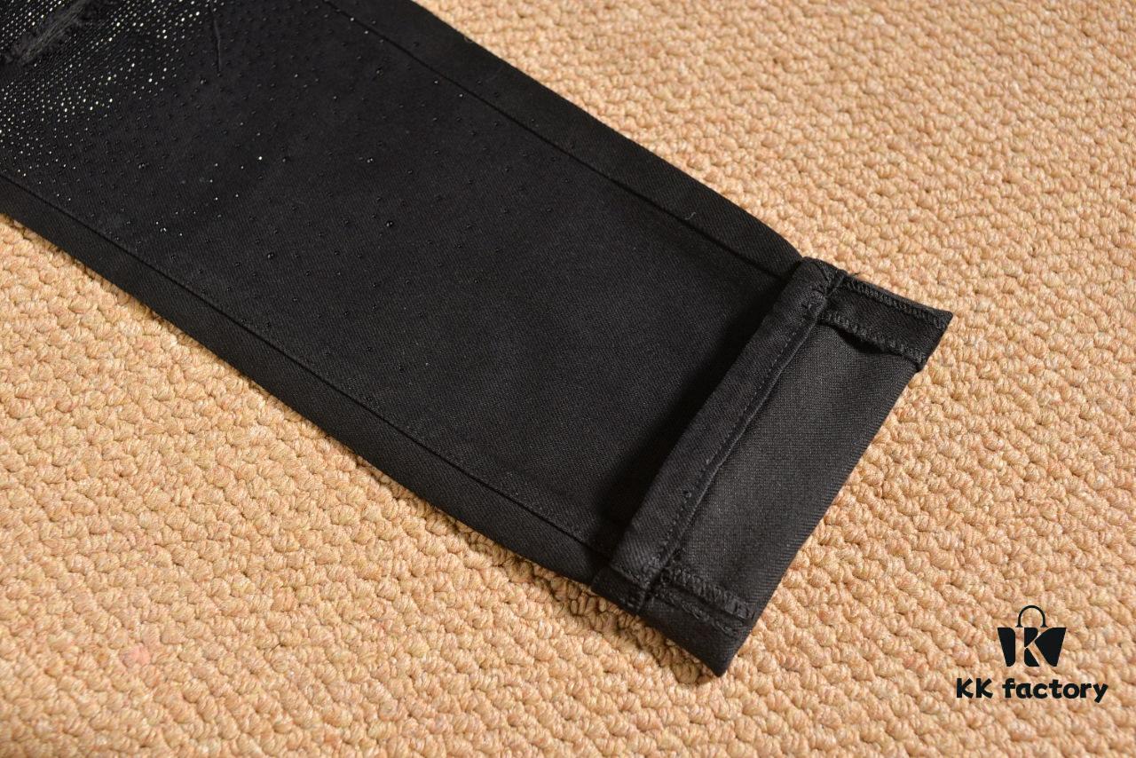 6931a35accd8ab3d7af9793f YSL Saint Laurent Rhinestone Premium Craftsmanship Jeans
