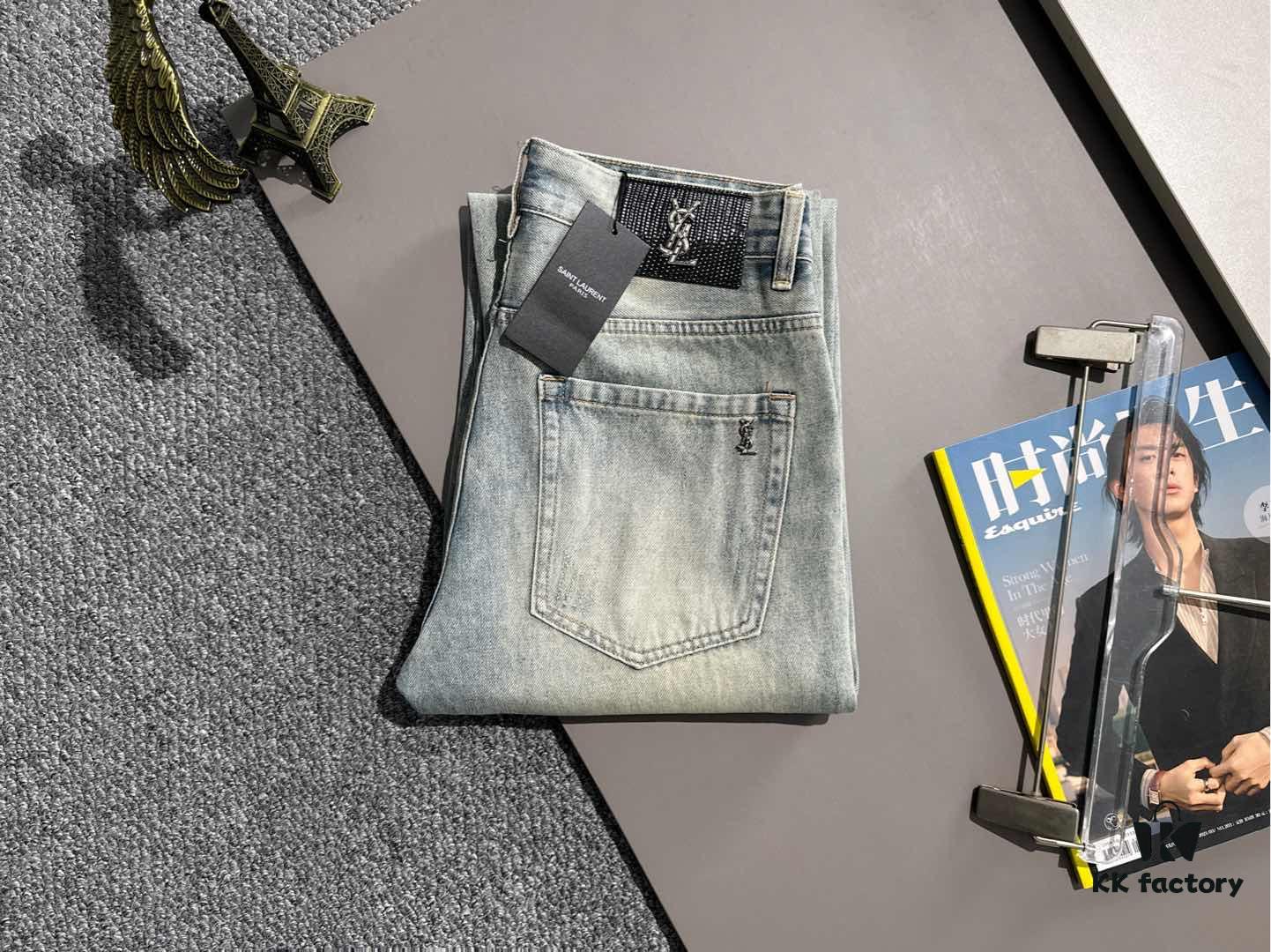 6931a35bccd8ab3d7af9794c Saint Laurent 2025 All-Season Slim-Fit Denim Jeans, Made from Imported Japanese Plain-Woven Cotton Denim, Fully Labeled, Elegant and Minimalist, Soft and Comfortable with Versatile Styling – A Must-Have for Luxury Casual and Daily Wear