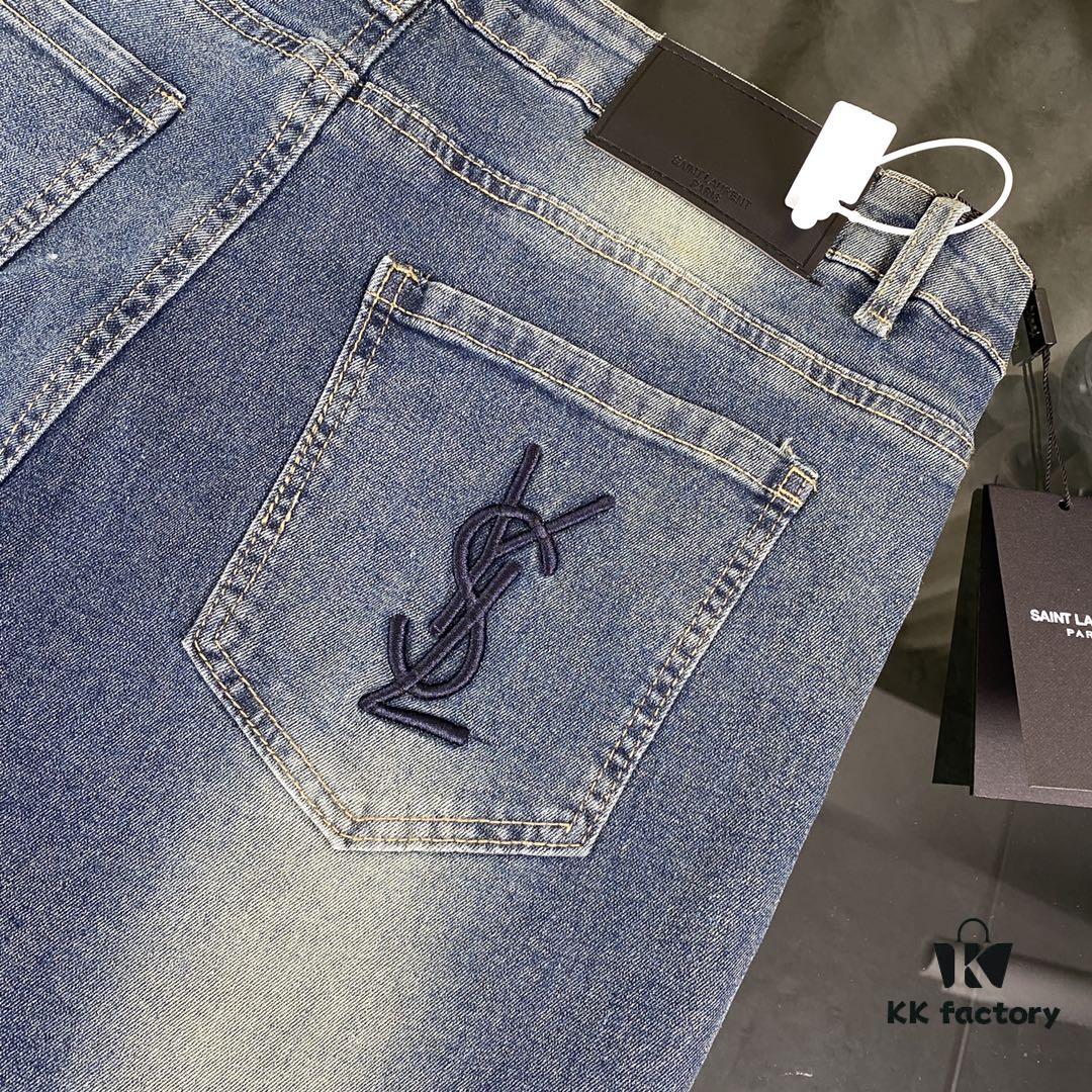 6931a35cccd8ab3d7af9795a Best-Selling SAINT LAURENT SLP Classic Slim-Fit Jeans with Embroidered Pockets