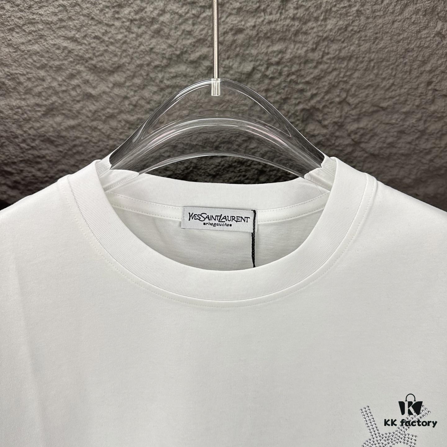 6931a35cccd8ab3d7af97960 YSL Saint Laurent 2025 New Rhinestone Letter Logo Couple Short Sleeve T-Shirt