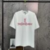 2025 Spring and Summer New Short Sleeve T-Shirt, Heavyweight Pure Cotton with Letter Embroidery