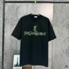 2025 Spring and Summer New Short Sleeve T-Shirt, Heavyweight Pure Cotton with Letter Embroidery