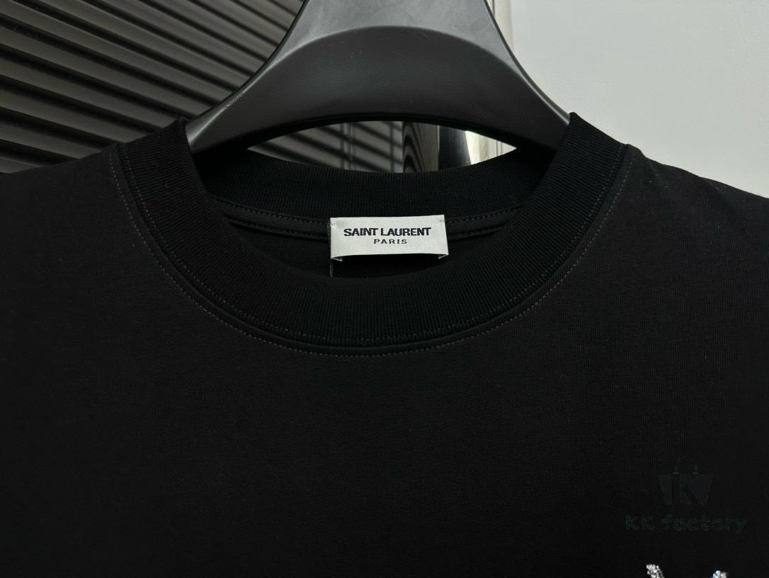 6931a361ccd8ab3d7af979a2 YSL Saint Laurent 25SS Classic Logo Short Sleeve T-Shirt