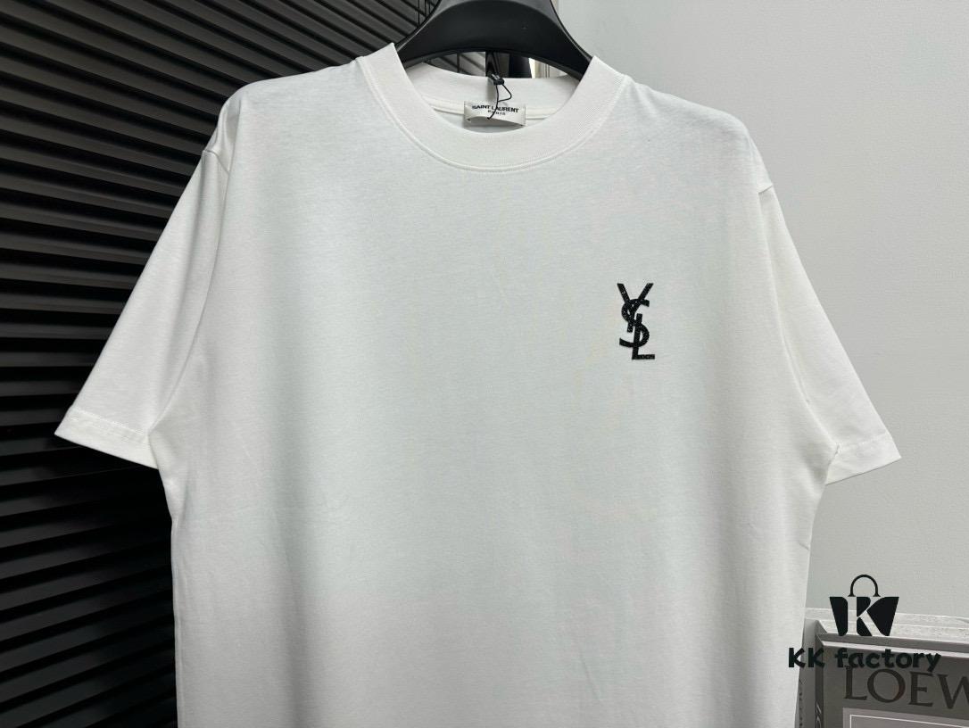 6931a361ccd8ab3d7af979ae YSL Saint Laurent 25SS Classic Logo Short Sleeve T-Shirt