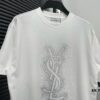 6931a361ccd8ab3d7af979b5 YSL Saint Laurent 25SS Rhinestone Short-Sleeve T-Shirt