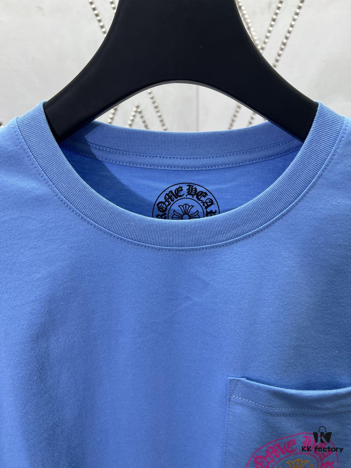 Chrome Hearts FW25 Printed Round-Neck Short-Sleeve T-Shirt Unisex Blue