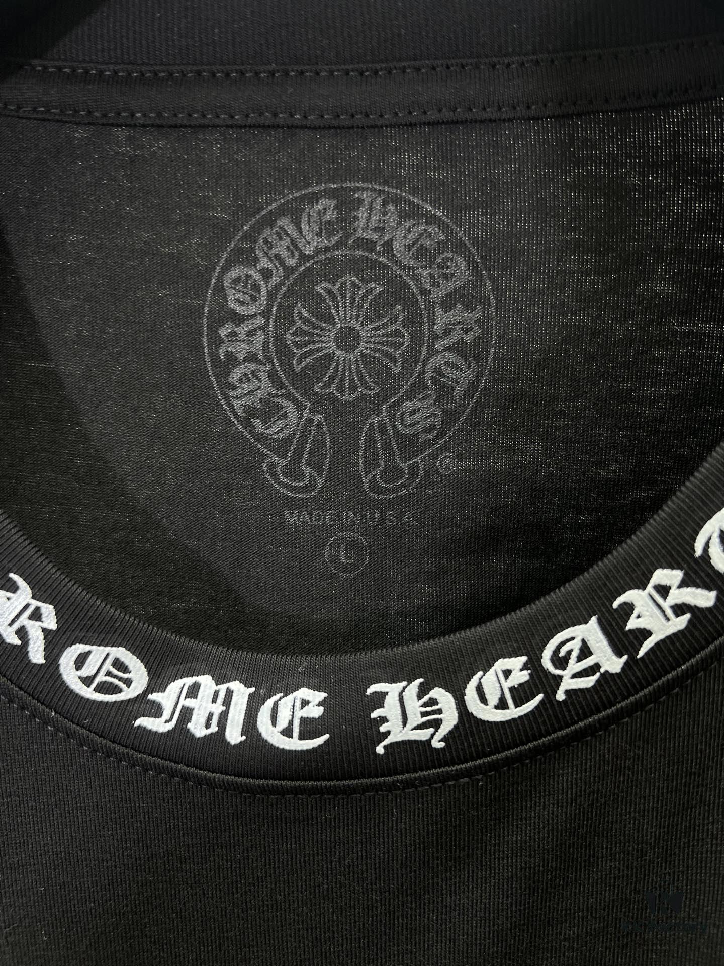 Chrome Hearts Short Sleeve T-Shirt with Neckline Sanskrit Logo Unisex