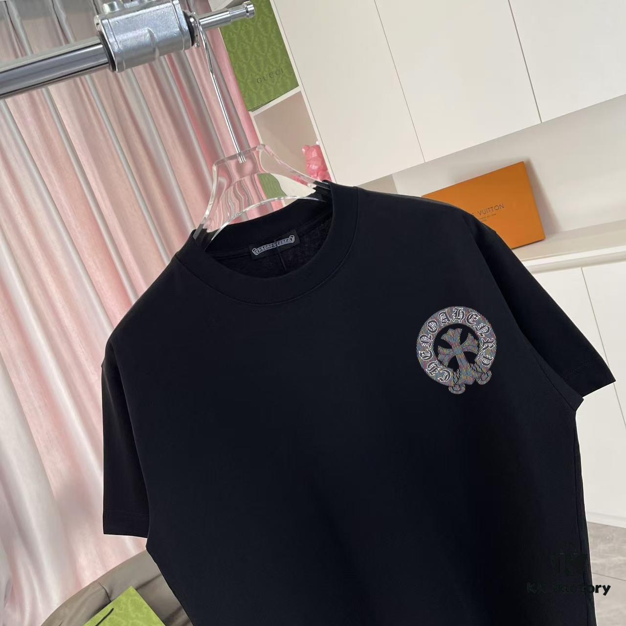 6931a370ccd8ab3d7af97ac9 Ch Kro *2025 Summer New Arrival Buddhist Mantra Cross Horseshoe Print Short Sleeve T-Shirt Custom 300g Fabric Unisex