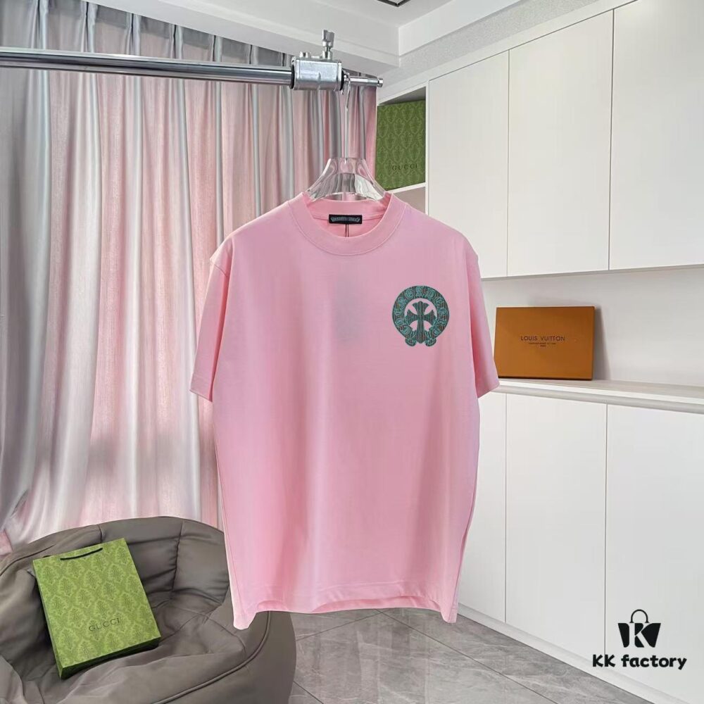 6931a371ccd8ab3d7af97ad7 CH Crochet 2025 Summer New Arrival Buddhist Mantra Cross Horseshoe Print Short Sleeve T-Shirt Custom 300g Fabric Unisex