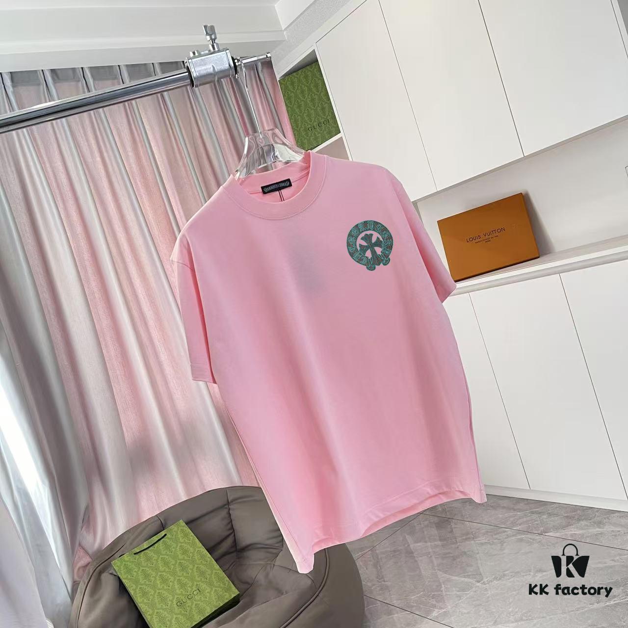 6931a371ccd8ab3d7af97ad8 CH Crochet 2025 Summer New Arrival Buddhist Mantra Cross Horseshoe Print Short Sleeve T-Shirt Custom 300g Fabric Unisex