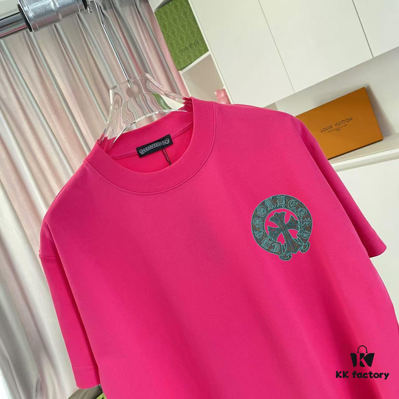 6931a371ccd8ab3d7af97ae1 Ch Kro *2025 Summer New Arrival Buddhist Mantra Cross and Horseshoe Print Short Sleeve T-Shirt Custom 300g Fabric Unisex