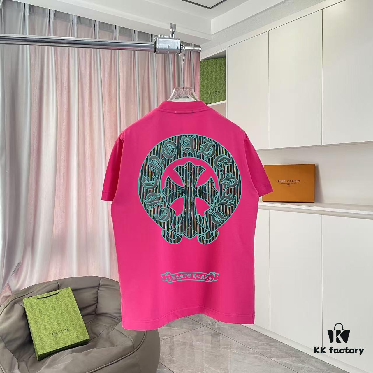 6931a372ccd8ab3d7af97ae5 Ch Kro *2025 Summer New Arrival Buddhist Mantra Cross and Horseshoe Print Short Sleeve T-Shirt Custom 300g Fabric Unisex