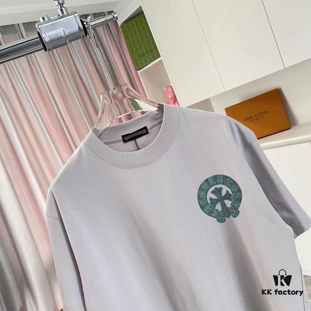 6931a372ccd8ab3d7af97ae9 CH Crochet 2025 Summer New Arrival Buddhist Mantra Cross & Horseshoe Print Short Sleeve T-Shirt Custom 300g Fabric Unisex