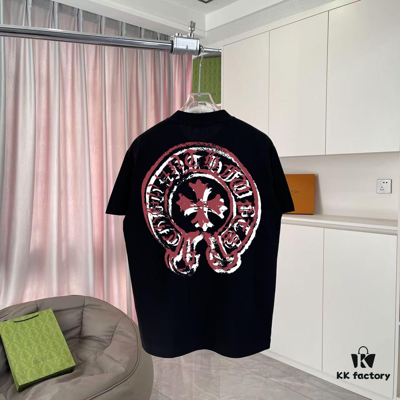 6931a372ccd8ab3d7af97af2 chクロ 2025 Summer New Arrival Buddhist Mantra Cross Horseshoe Print Short Sleeve T-Shirt Custom 300g Fabric Unisex