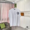 CH Crochet 2025 Summer New Arrival Buddhist Scripture Cross and Horseshoe Print Short Sleeve T-Shirt Custom 300g Fabric Unisex