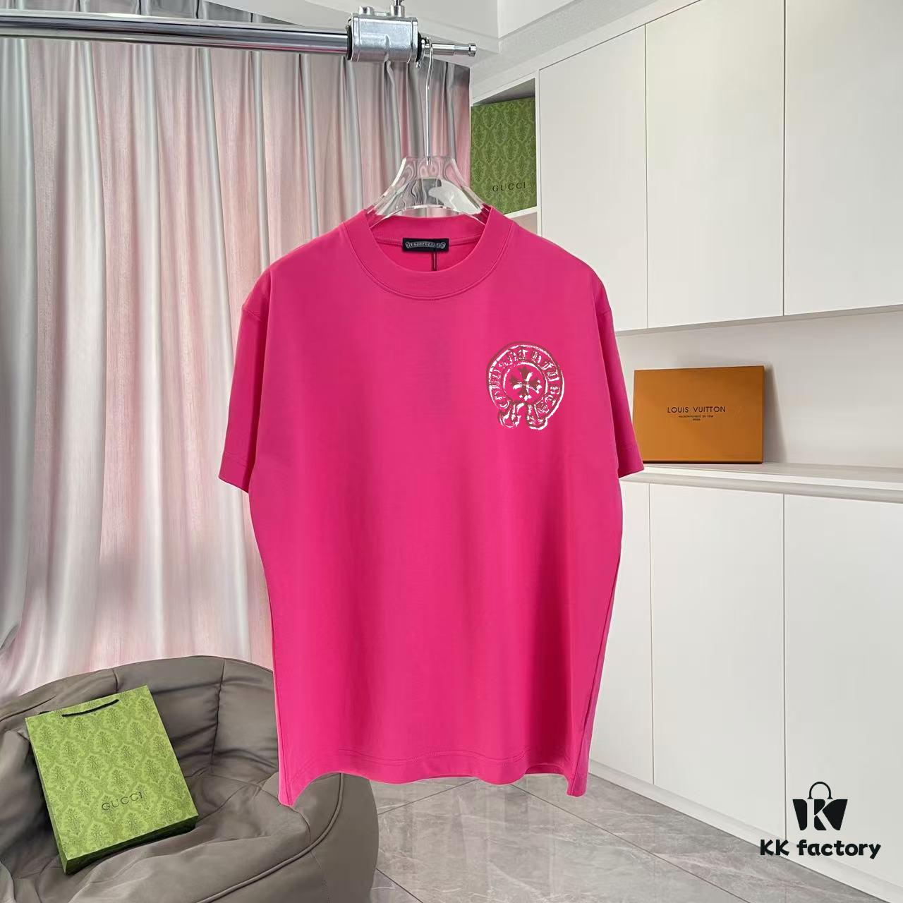 6931a373ccd8ab3d7af97af7 chclothing 2025 Summer New Arrival Buddhist Cross and Horseshoe Print Short Sleeve T-Shirt Custom 300g Fabric Unisex