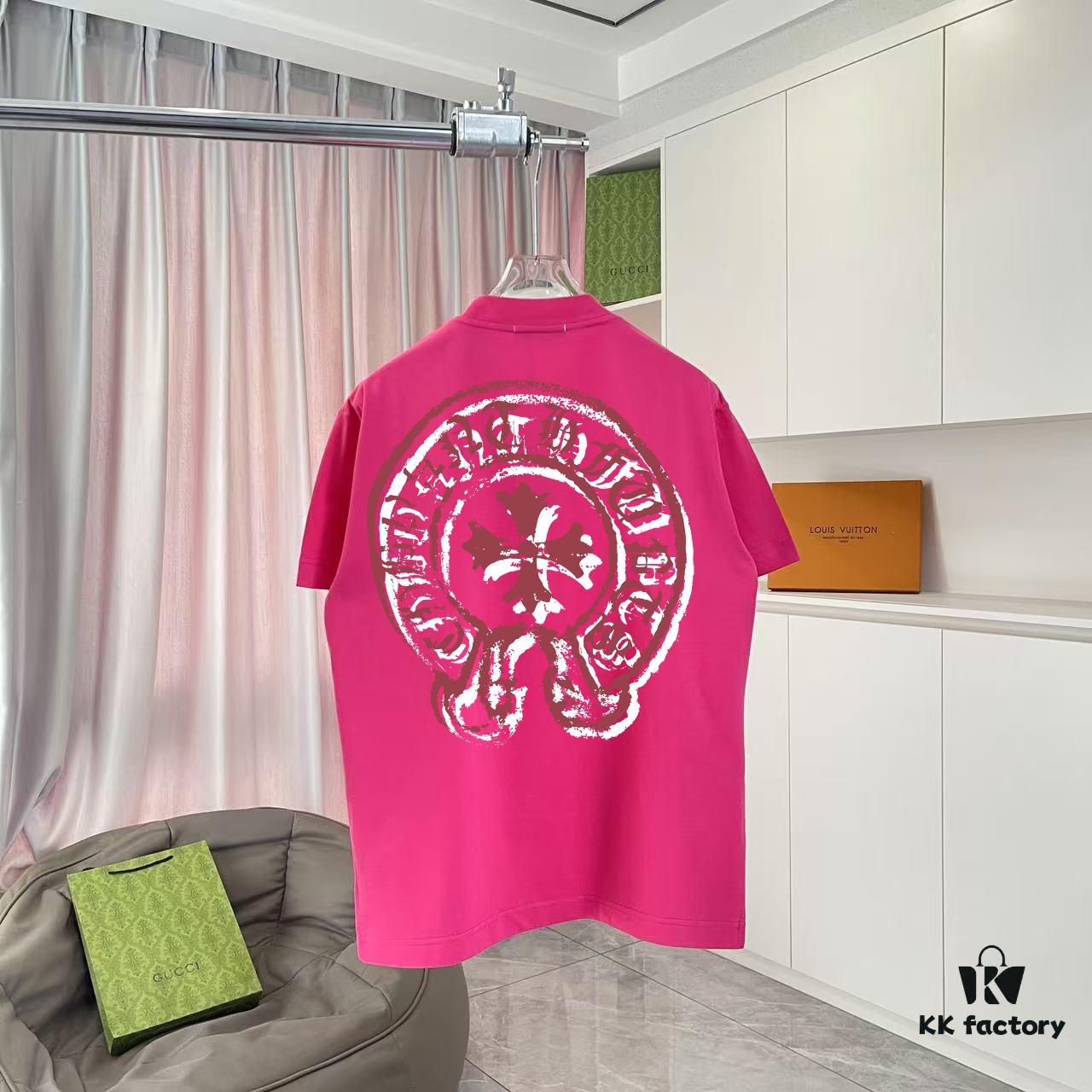 6931a373ccd8ab3d7af97afa chclothing 2025 Summer New Arrival Buddhist Cross and Horseshoe Print Short Sleeve T-Shirt Custom 300g Fabric Unisex