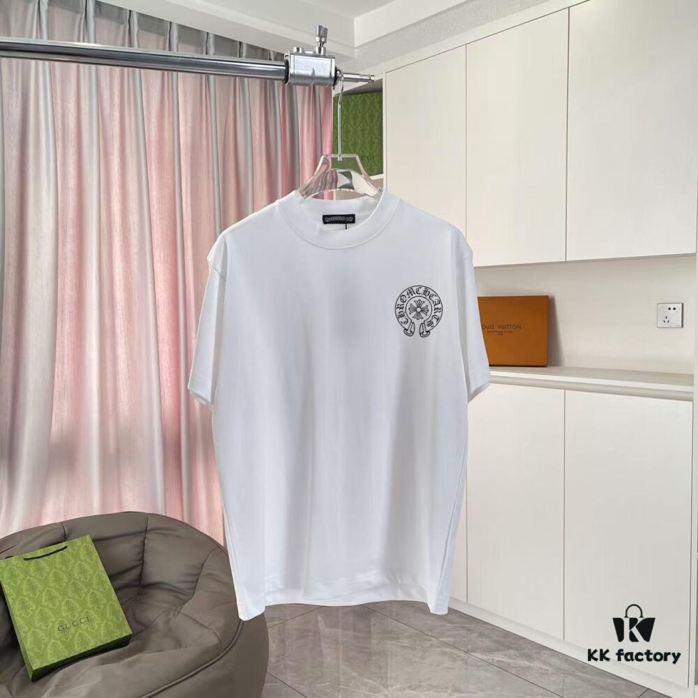 6931a374ccd8ab3d7af97b03 Ch Kro *2025 Summer New Arrival Buddhist Mantra Cross Horseshoe Print Short Sleeve T-Shirt Custom 300g Fabric Unisex