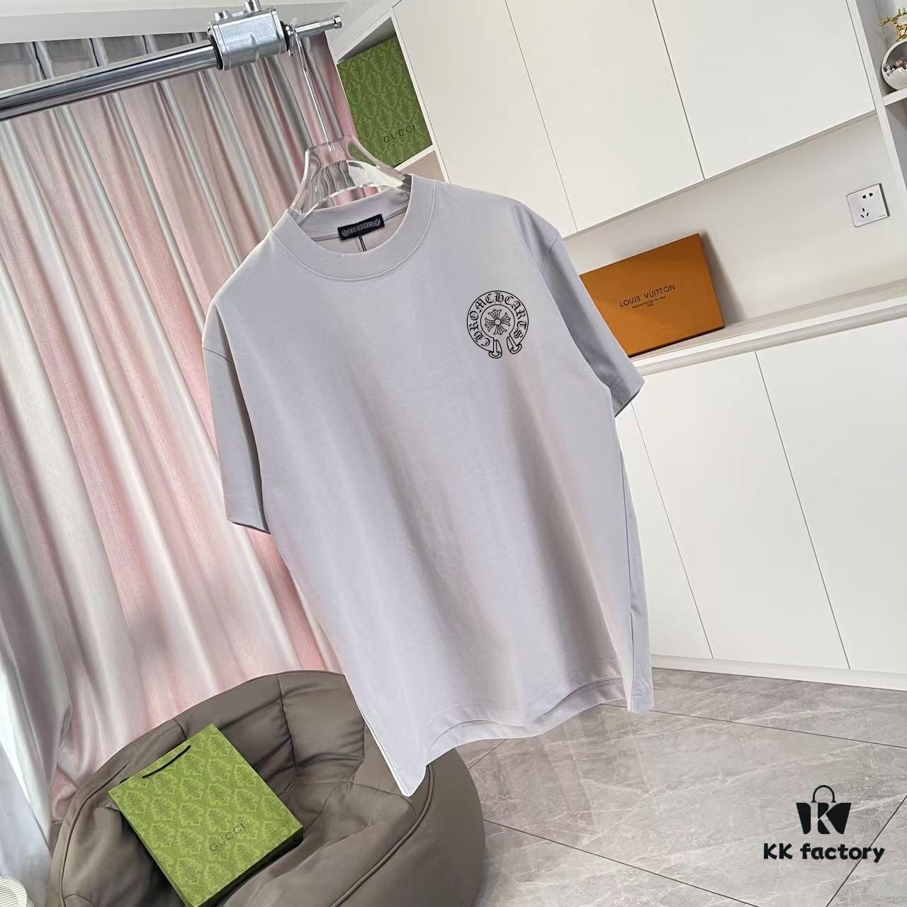 6931a375ccd8ab3d7af97b0c Ch Kro * 2025 Summer New Arrival Buddhist Cross and Horseshoe Print Short Sleeve T-Shirt, Custom 300g Fabric, Unisex Design