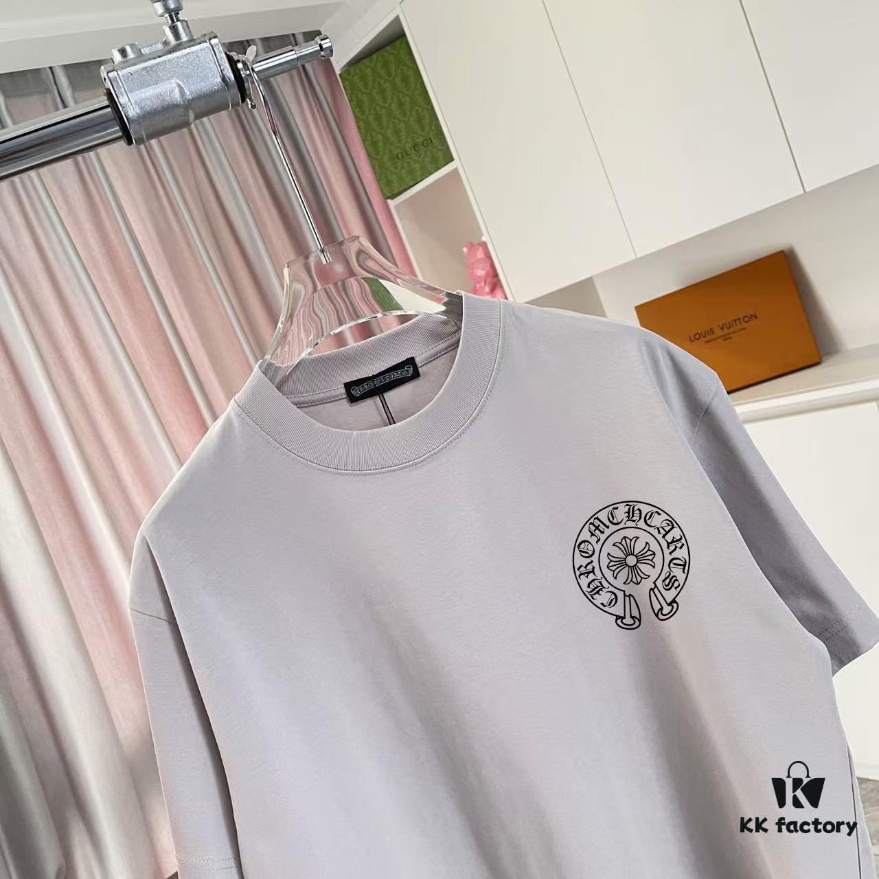 6931a375ccd8ab3d7af97b0d Ch Kro * 2025 Summer New Arrival Buddhist Cross and Horseshoe Print Short Sleeve T-Shirt, Custom 300g Fabric, Unisex Design