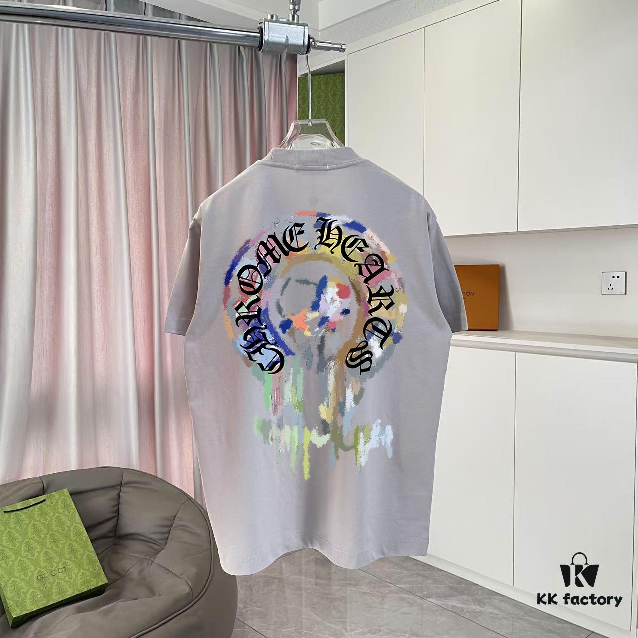 6931a375ccd8ab3d7af97b0e Ch Kro * 2025 Summer New Arrival Buddhist Cross and Horseshoe Print Short Sleeve T-Shirt, Custom 300g Fabric, Unisex Design