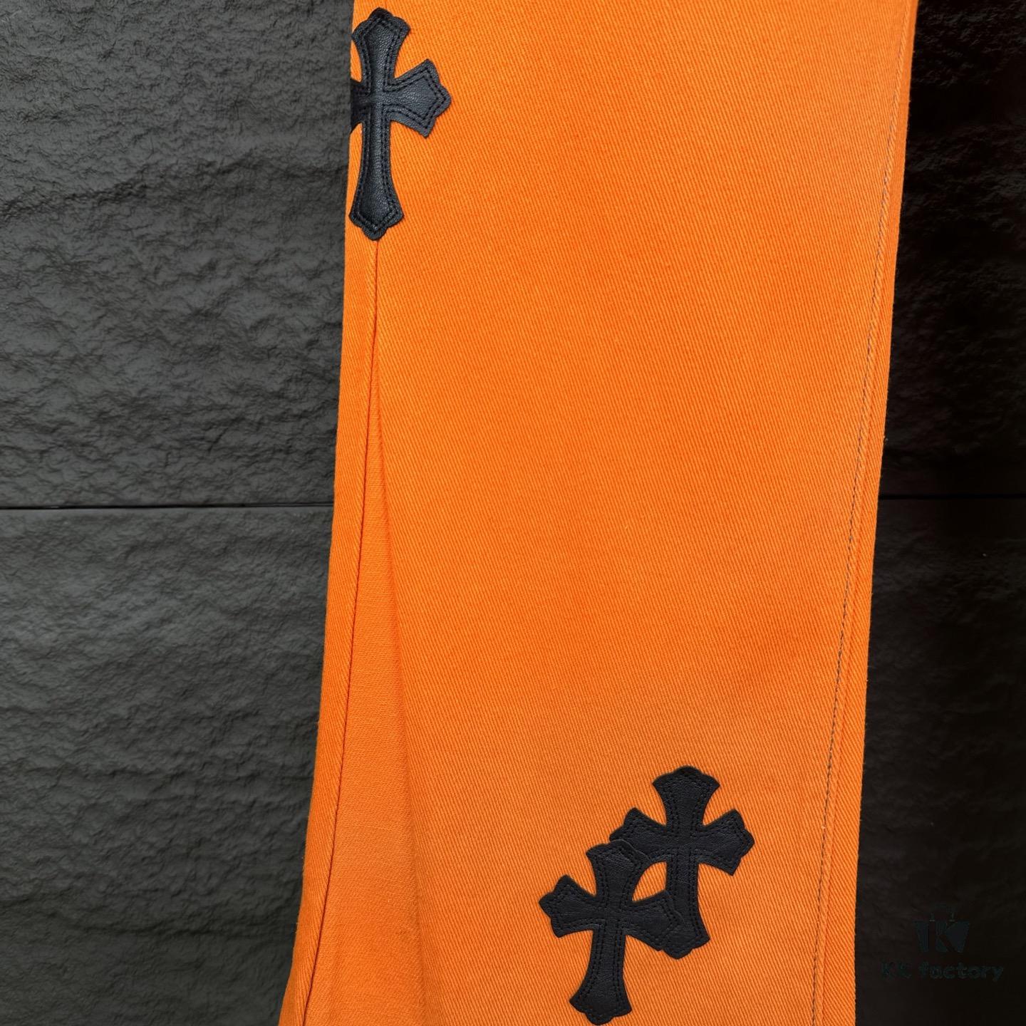 6931a37accd8ab3d7af97b5e Chrome Hearts 2025 New Limited Edition Bull Denim Pants with Cross Patch, Flared Washed Jeans