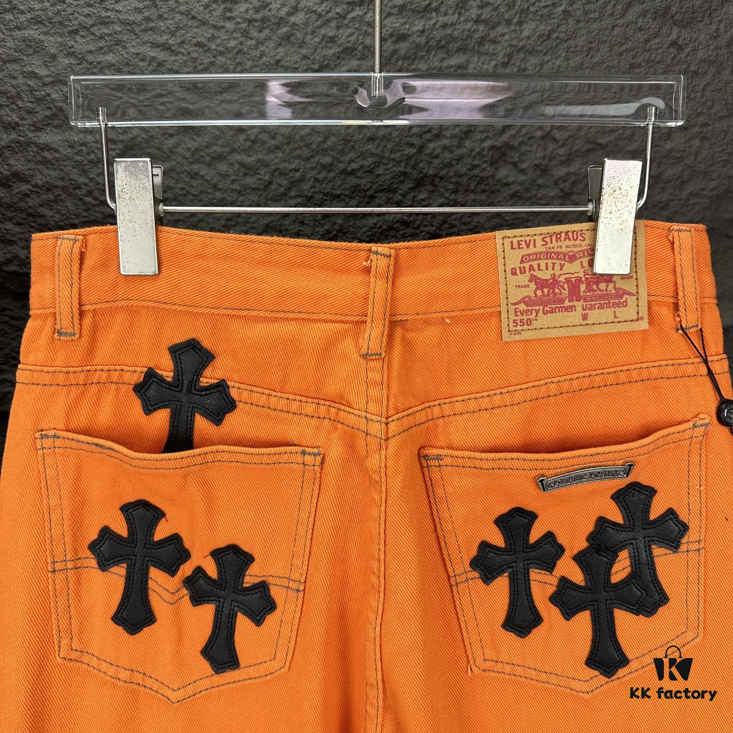 6931a37accd8ab3d7af97b60 Chrome Hearts 2025 New Limited Edition Bull Denim Pants with Cross Patch, Flared Washed Jeans
