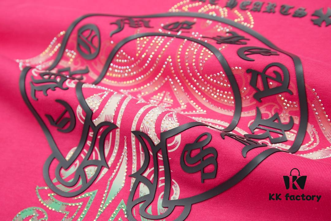 6931a37bccd8ab3d7af97b71 Ch*ome Hearte CH 25SS Spring Collection New Arrival Silicone Print Rhinestone Short Sleeve T-Shirt