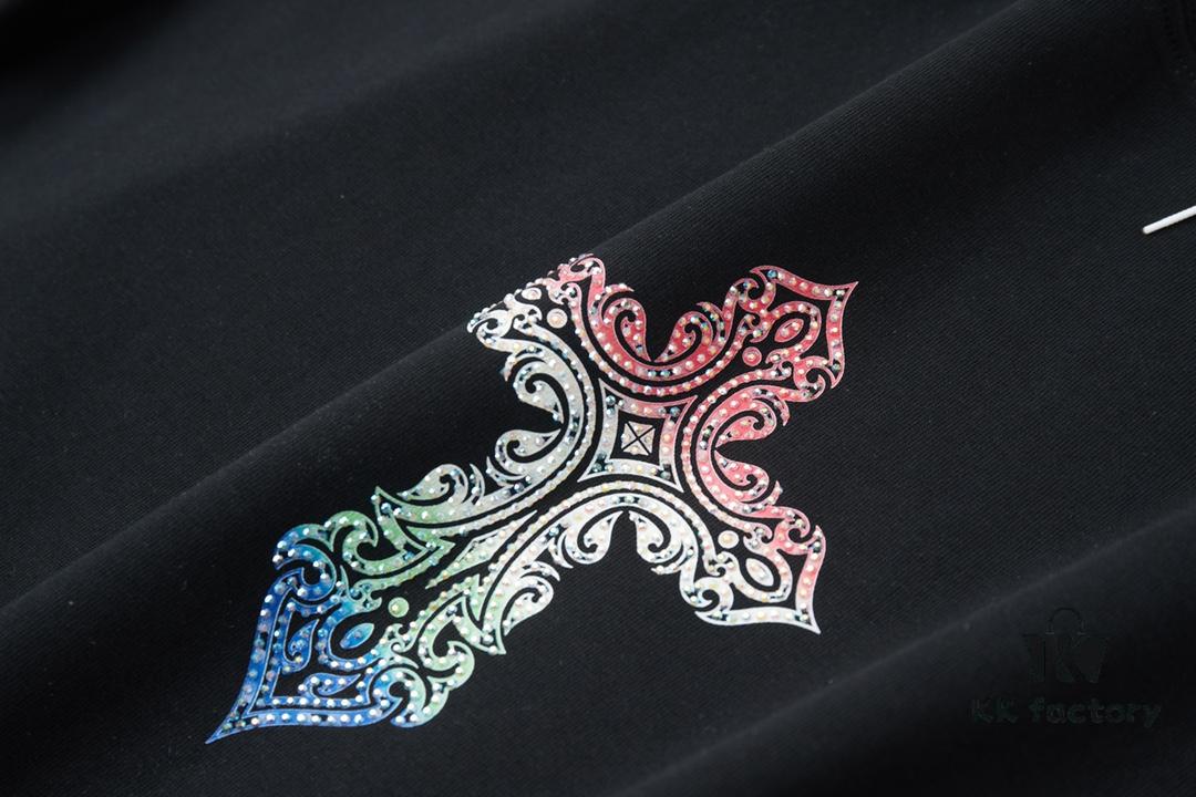 Ch*ome Hearte CH 25SS Early Spring New Arrival Silicone Print Rhinestone Short Sleeve T-Shirt