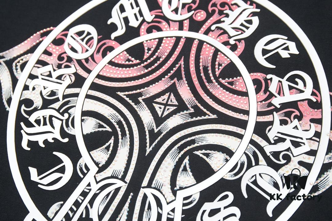 Ch*ome Hearte CH 25SS Early Spring New Arrival Silicone Print Rhinestone Short Sleeve T-Shirt