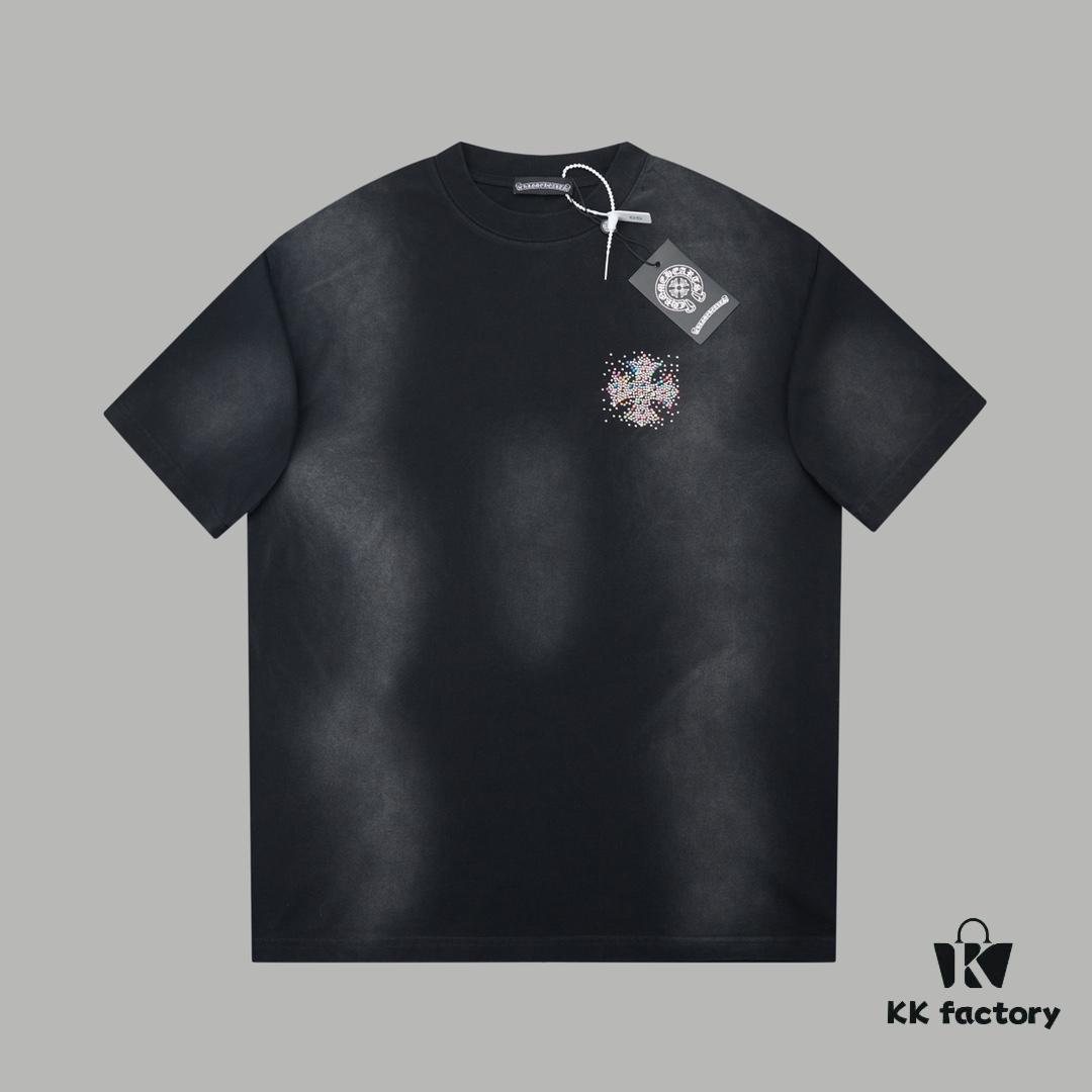 6931a37eccd8ab3d7af97baa Chrome Hearts CH 25SS Spring New Arrival Rhinestone Embellished Short Sleeve T-Shirt