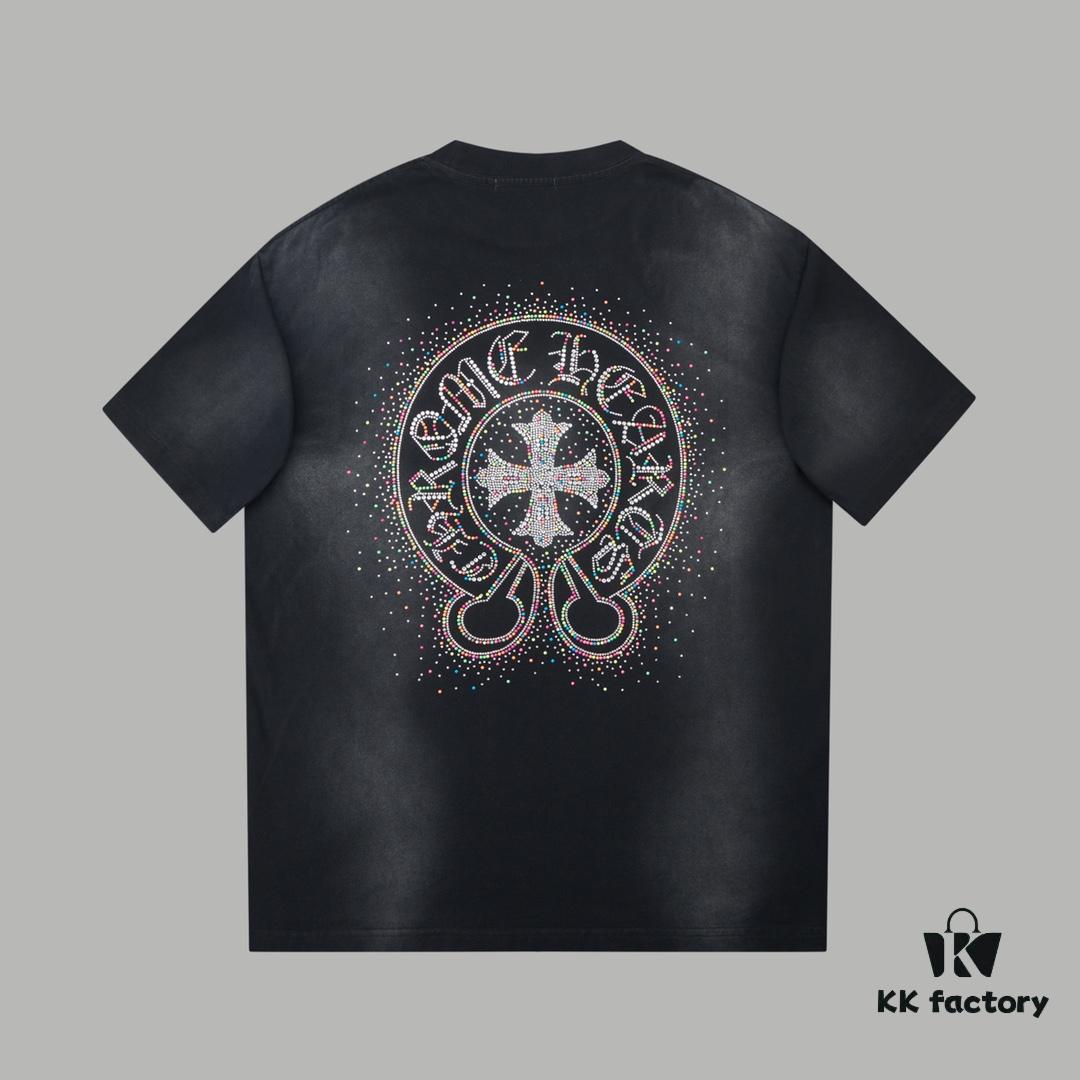 6931a37eccd8ab3d7af97bab Chrome Hearts CH 25SS Spring New Arrival Rhinestone Embellished Short Sleeve T-Shirt