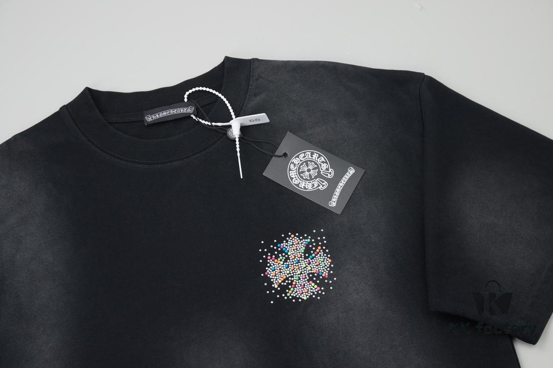 6931a37eccd8ab3d7af97bac Chrome Hearts CH 25SS Spring New Arrival Rhinestone Embellished Short Sleeve T-Shirt