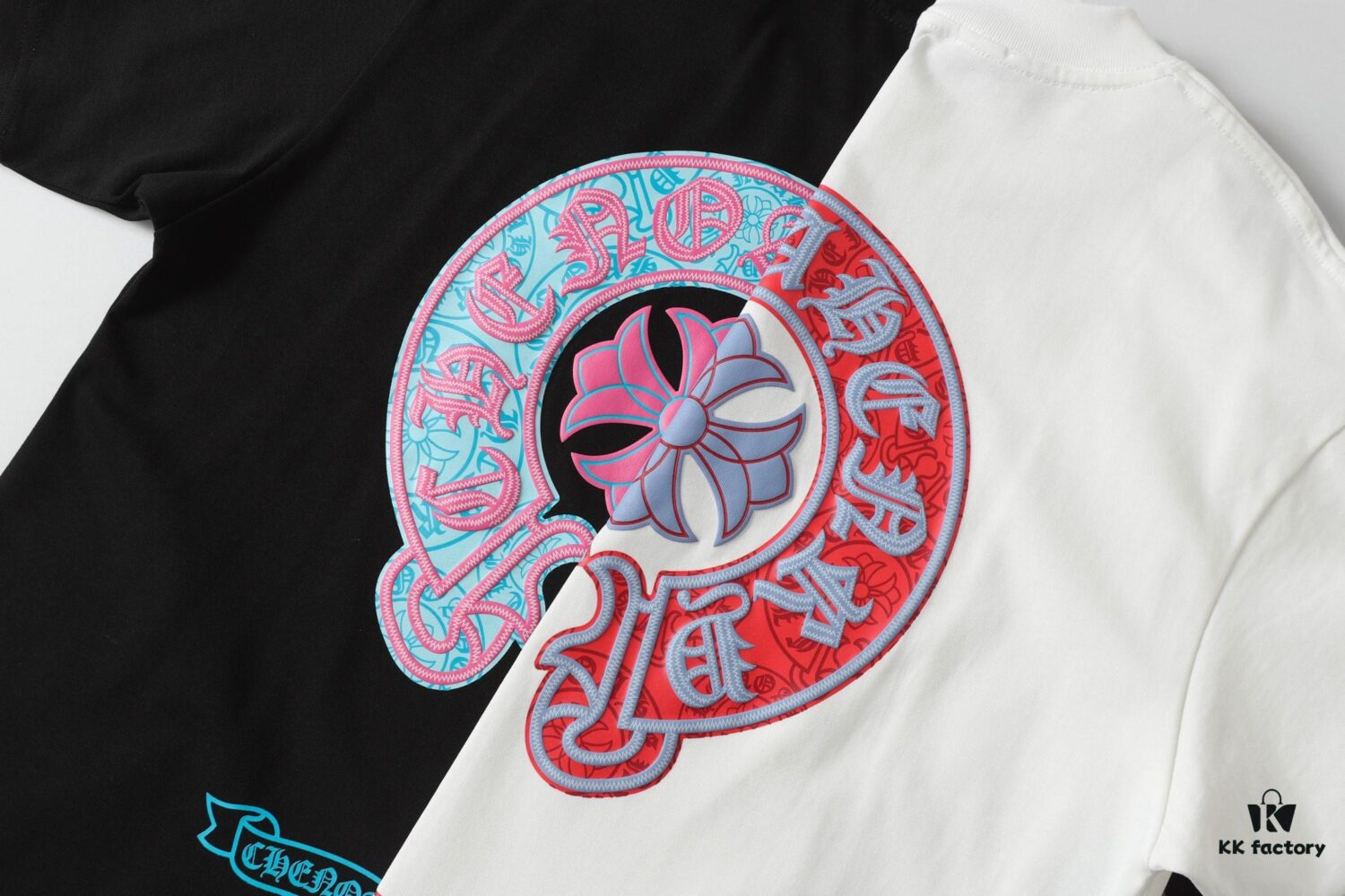 6931a382ccd8ab3d7af97bfb Chrome Hearts CH Horse Hoof Multicolor Painted Puff Print Short Sleeve T-Shirt