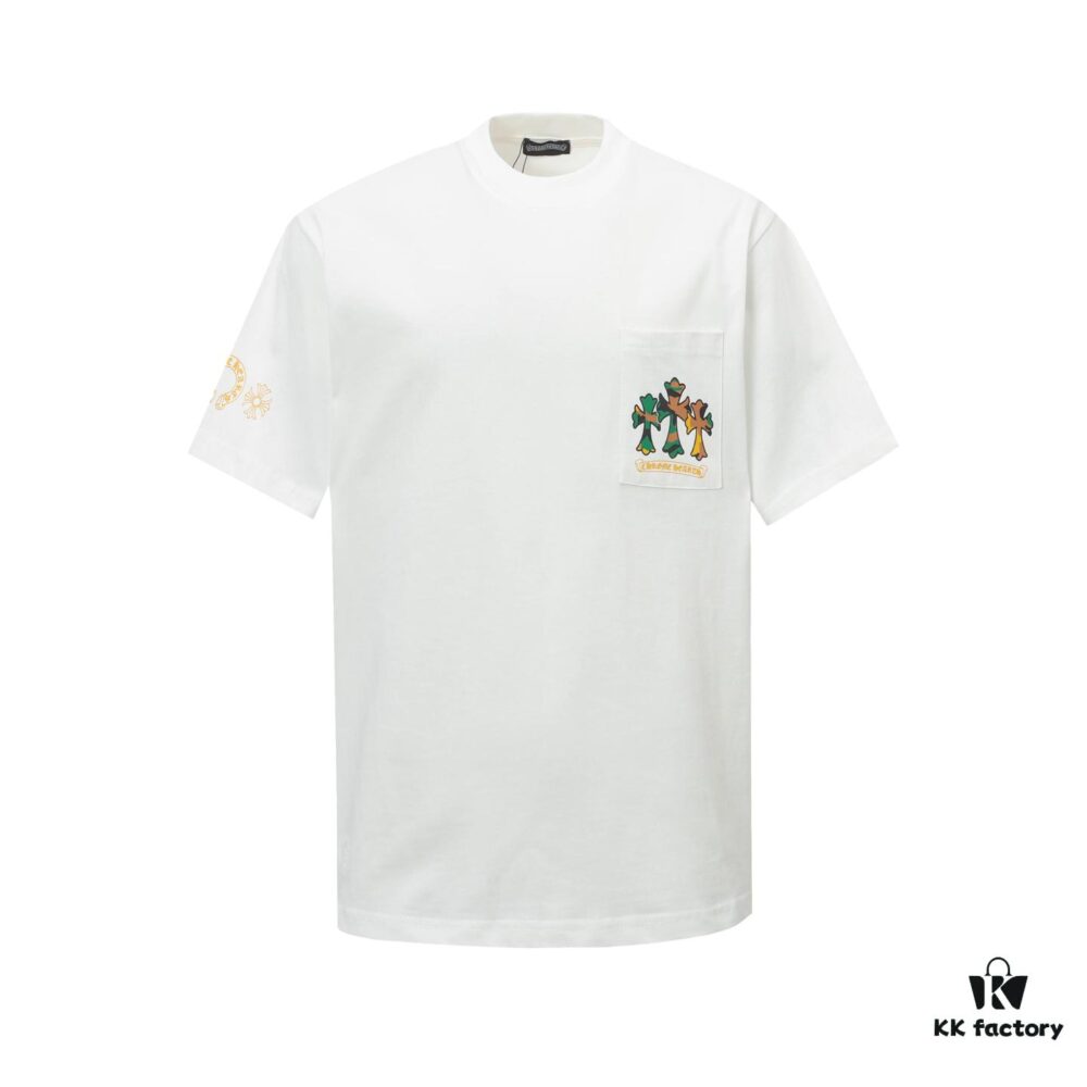 6931a383ccd8ab3d7af97c0a Chrome Hearts CH Cross Painted Horseshoe Short Sleeve T-Shirt