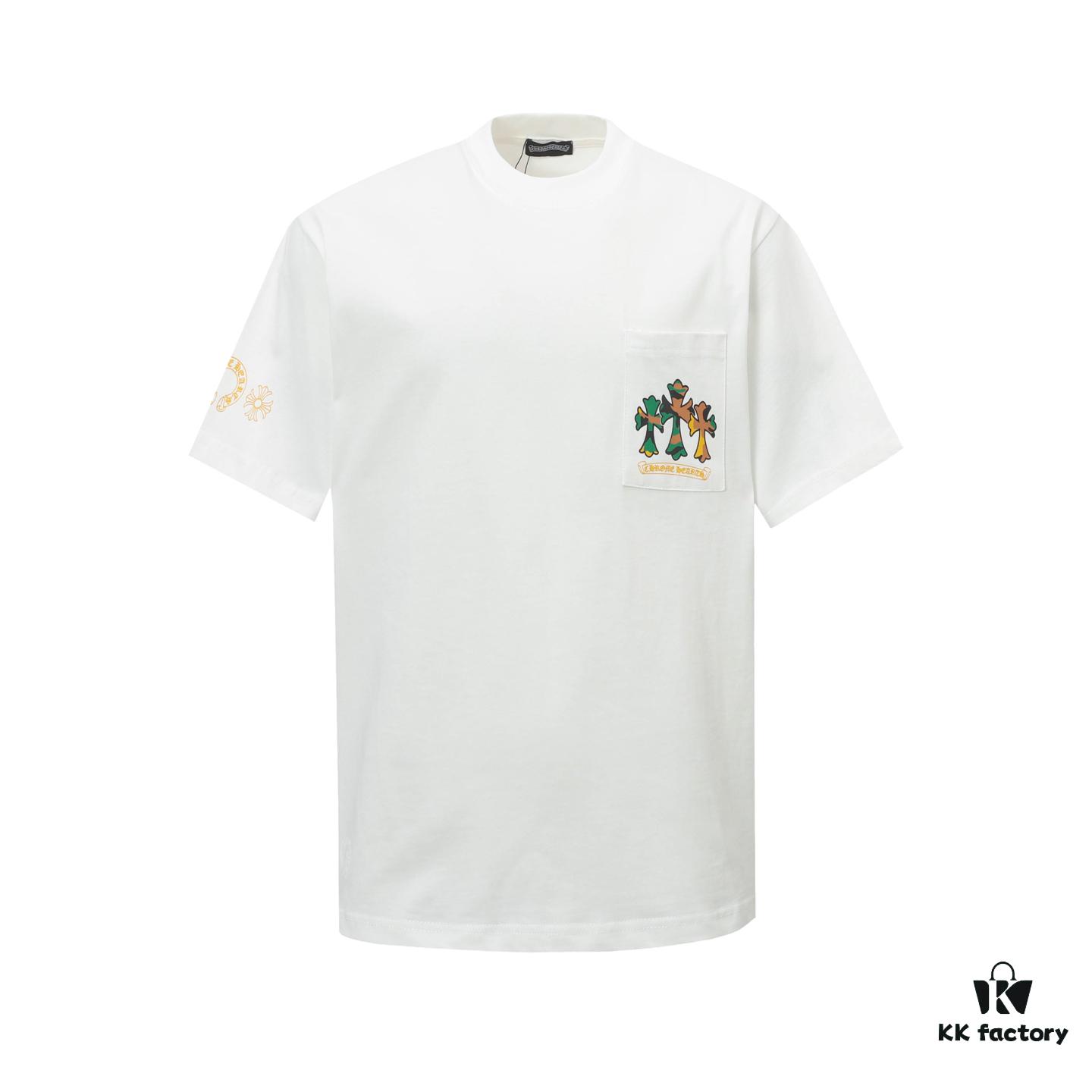 6931a383ccd8ab3d7af97c0a Chrome Hearts CH Cross Painted Horseshoe Short Sleeve T-Shirt