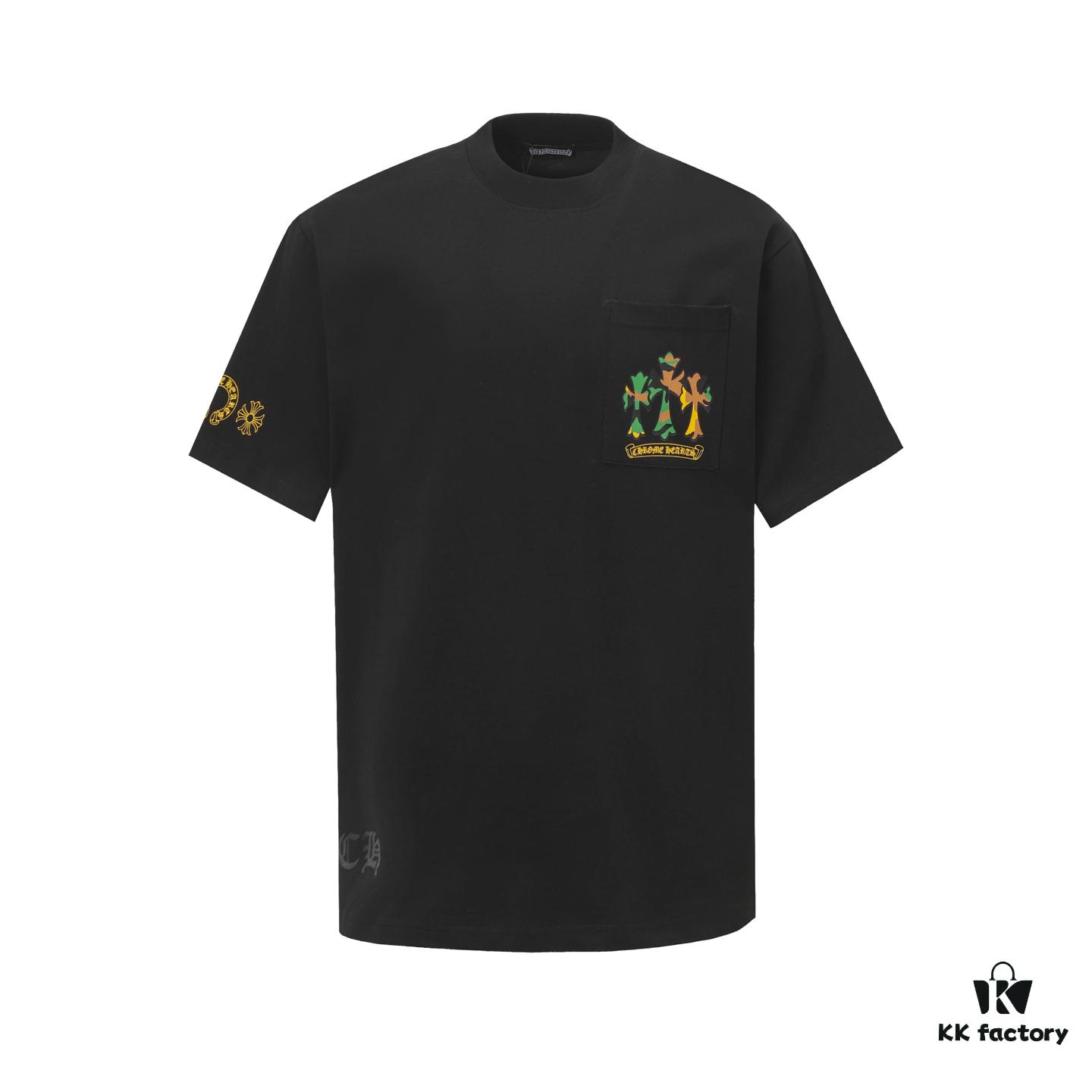 6931a384ccd8ab3d7af97c18 Chrome Hearts CH Horse Hoof Painted Cross Short-Sleeve T-Shirt