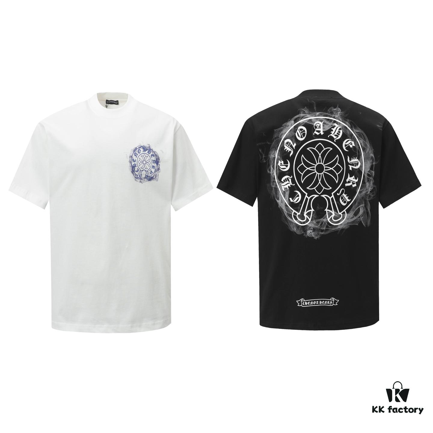 6931a386ccd8ab3d7af97c3a CH/Chrome Hearts 25SS Front and Back Logo Print Crew Neck Short Sleeve T-Shirt