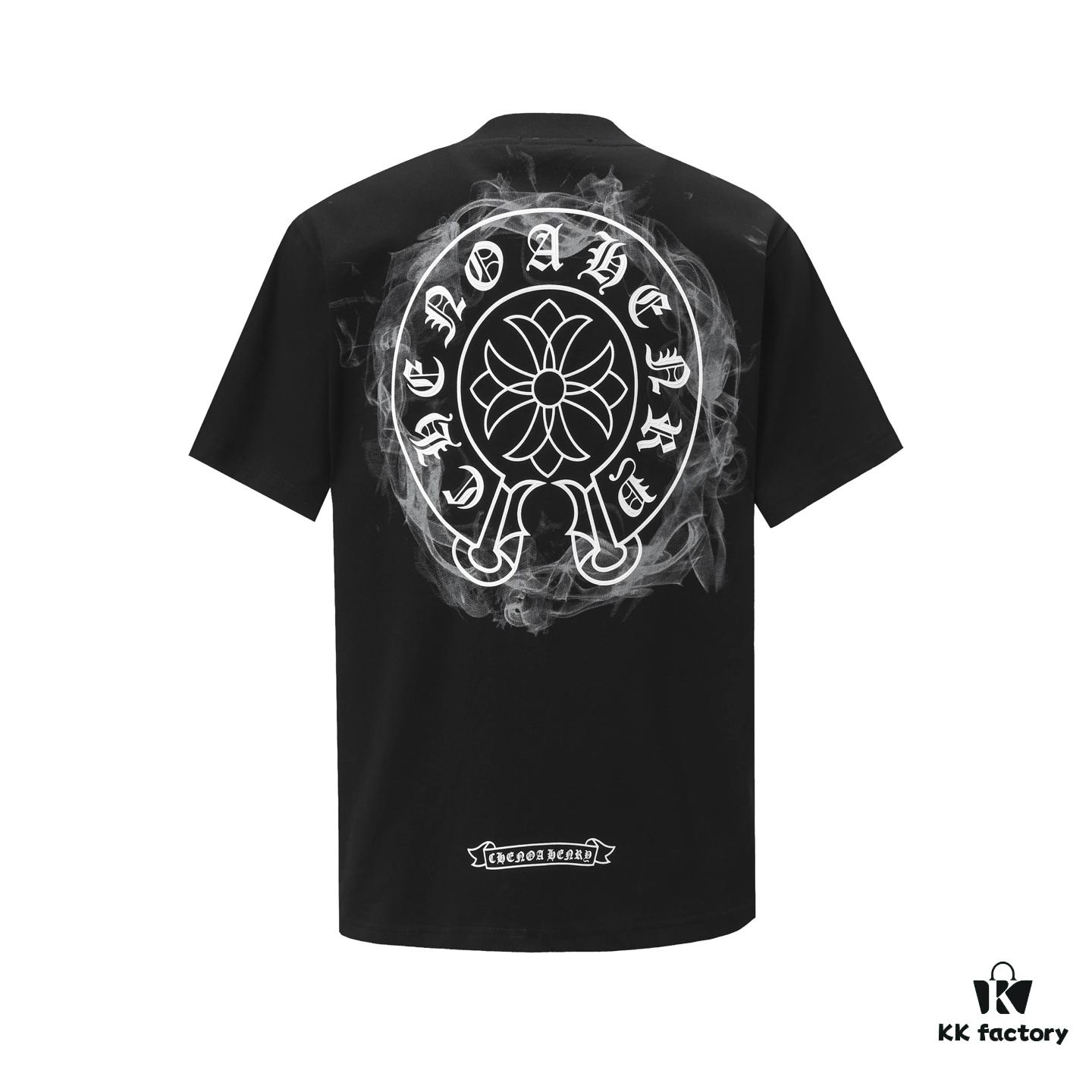 6931a386ccd8ab3d7af97c42 CH/Chrome Hearts 25SS Front and Back Logo Print Crew Neck Short Sleeve T-Shirt