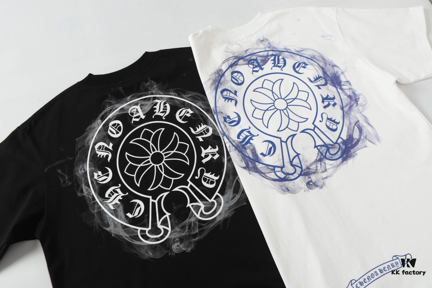 6931a386ccd8ab3d7af97c48 CH/Chrome Hearts 25SS Front and Back Logo Print Crew Neck Short Sleeve T-Shirt