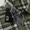 6931a389ccd8ab3d7af97c76 Chrome Hearts 24FW New Striped Plaid Patchwork Button Silver Accented Cardigan Shirt