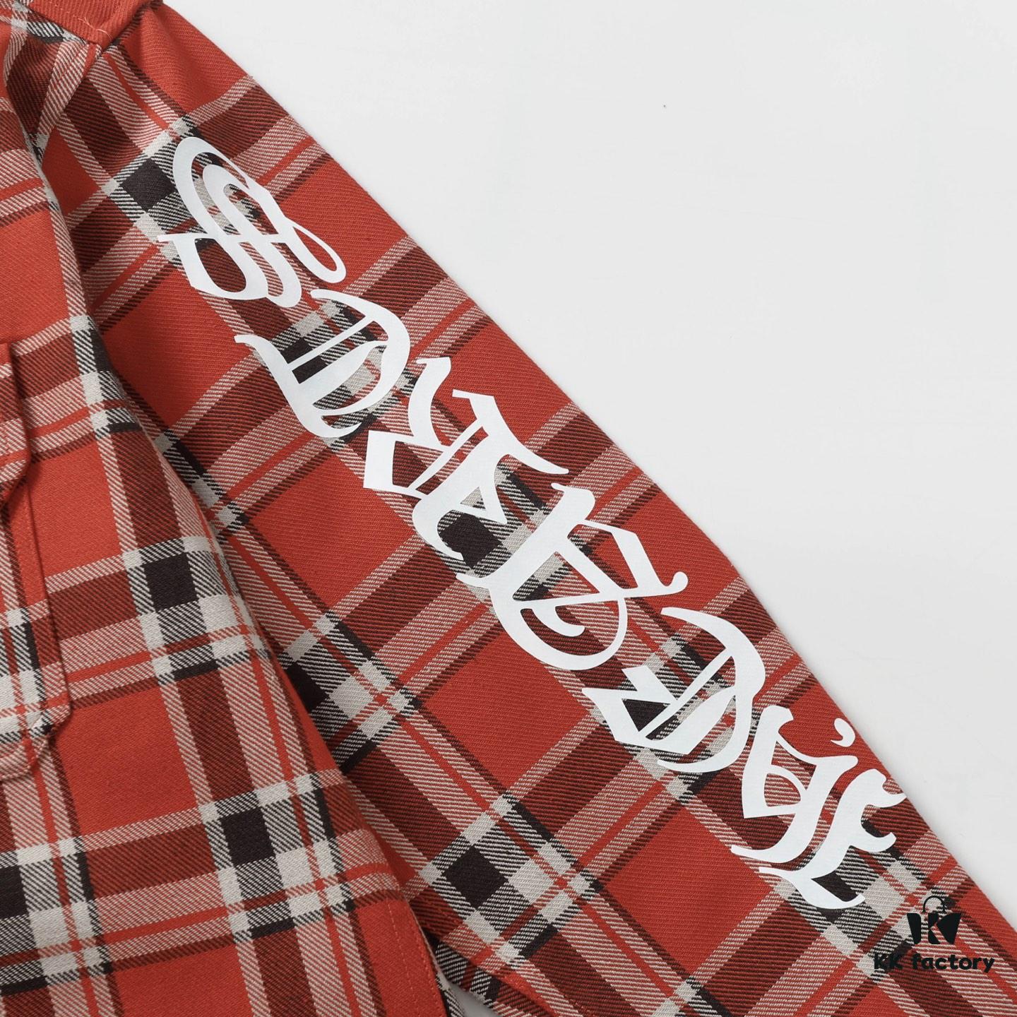 6931a389ccd8ab3d7af97c7f 24FW Chrome Hearts New Striped Plaid Patchwork Silver Button Cardigan Shirt