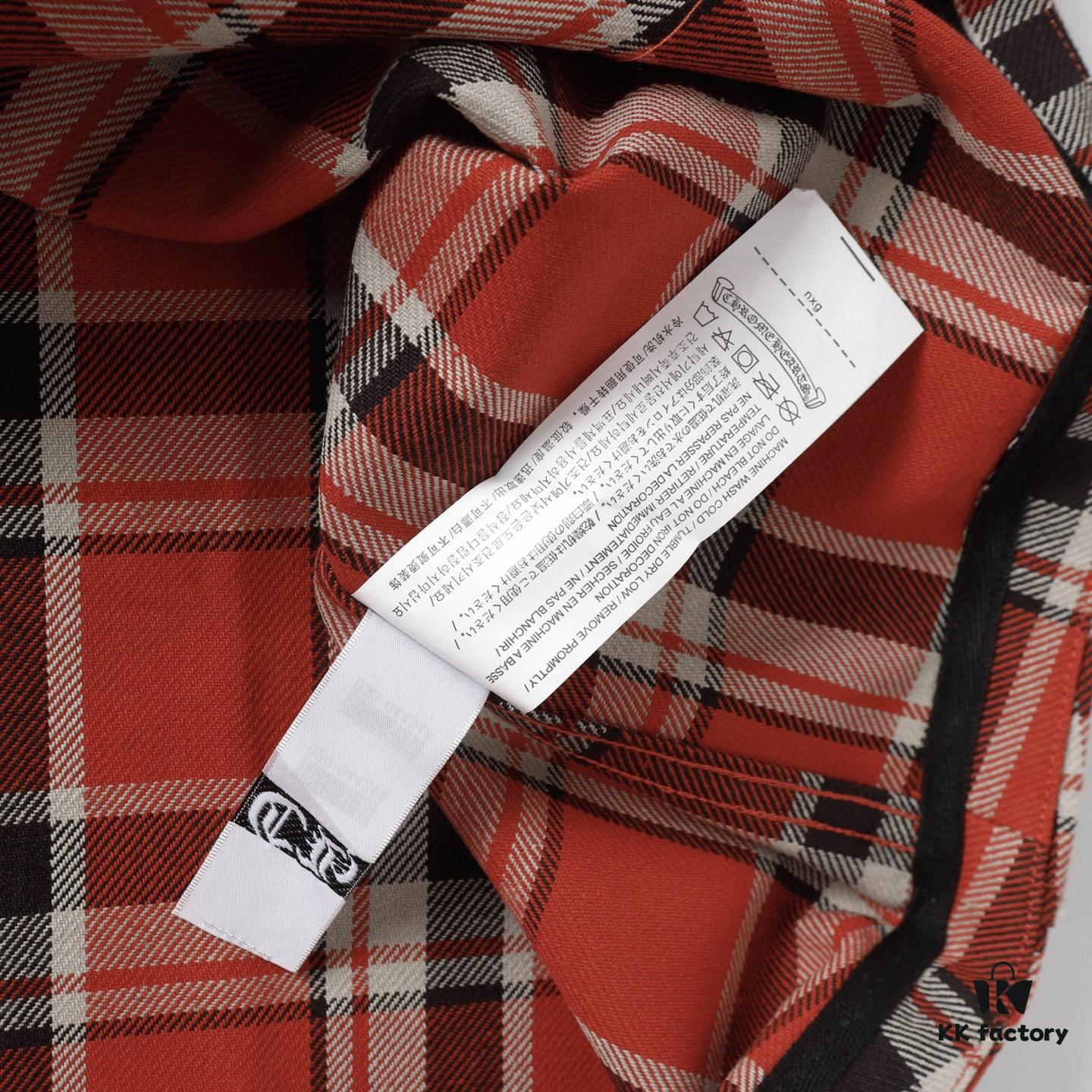 6931a38accd8ab3d7af97c87 24FW Chrome Hearts New Striped Plaid Patchwork Silver Button Cardigan Shirt