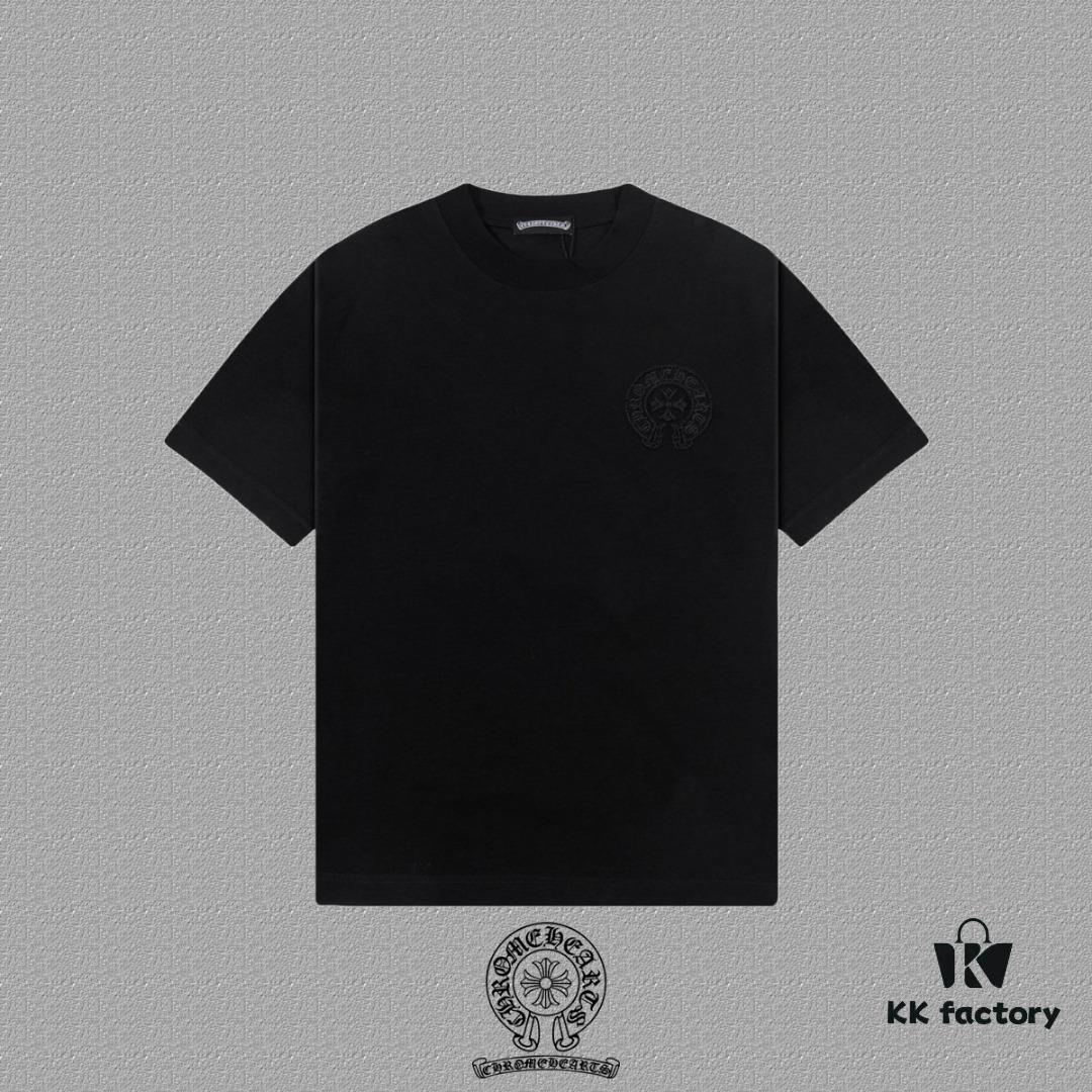 6931a38dccd8ab3d7af97cc0 CH Chrome Hearts 2025FW Short Sleeve T-Shirt with Arch Bridge Embroidery and Hollow Stitch, Premium 26s Double Yarn 300g Fabric, Heavyweight Material, Custom Stretch Ribbing Dyed in Same Dye Bath, Complete Three Labels, Unisex Design