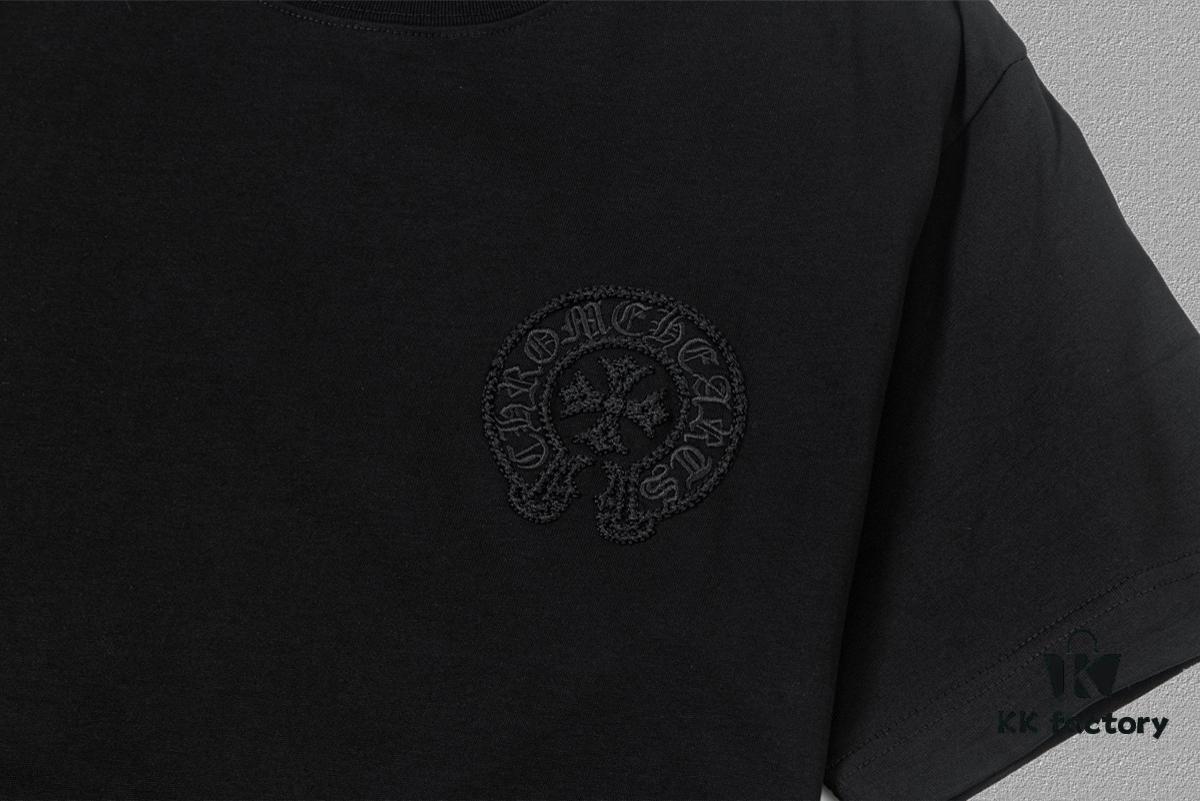 6931a38dccd8ab3d7af97cc7 CH Chrome Hearts 2025FW Short Sleeve T-Shirt with Arch Bridge Embroidery and Hollow Stitch, Premium 26s Double Yarn 300g Fabric, Heavyweight Material, Custom Stretch Ribbing Dyed in Same Dye Bath, Complete Three Labels, Unisex Design